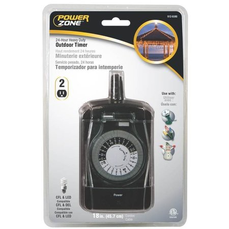 POWERZONE Timer Outdr 24Hr Hd 2Out Mech TNO24111